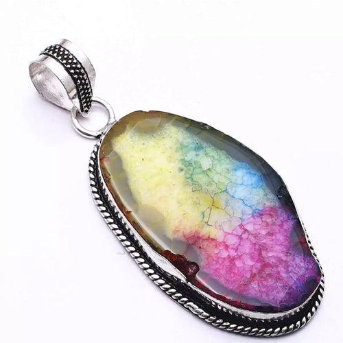 Rainbow Solar Quartz Gemstone Pendant with complimentary chain