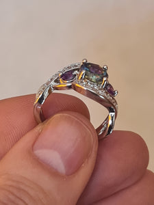 Pretty Mystic Topaz Ring Size 6(K-M)