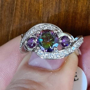 Pretty Mystic Topaz Ring Size 6(K-M)