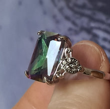 Size 9. Stunning Mystic Topaz Ring