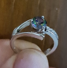 Unique small sized 6, Mystic Topaz Ring