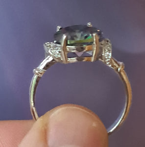 Size 9. Lovely Mystic topaz ring