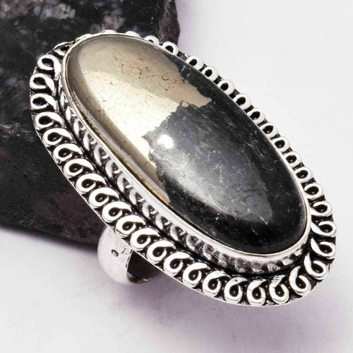 Apache Pyrite (Fools Gold) Ring in Silver