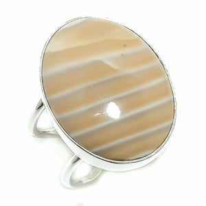 Flint Stone Ring in 925 Silver (adjustable)